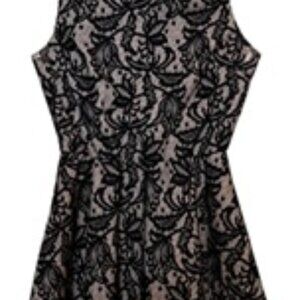 80s Style Black Overlay Cocktail/Prom Mini Dress 6